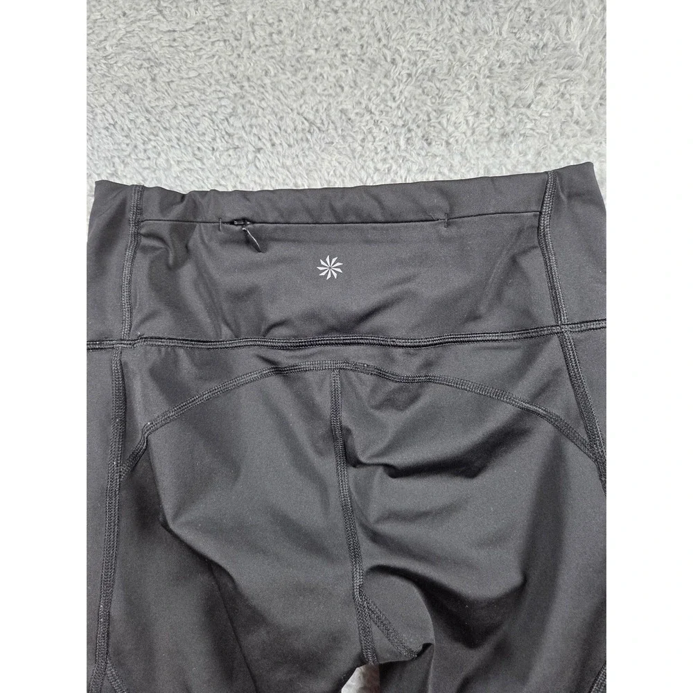 Athleta Leggings XS Black Womens Crop Athletic Zipper Pocket Sporty Workout